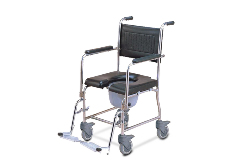 כסא רחצה ושירותים נירוסטה 201 מושב PU או קשיח