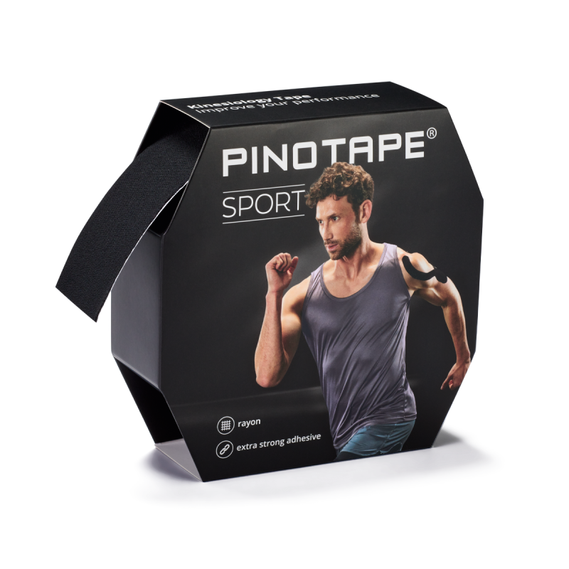 PINOTAPE Sport black (31 m x 5 cm) PINOTAPE Sport – קינזיו טייפ מקצועי לתמיכה, יציבות וביצועי ספורט